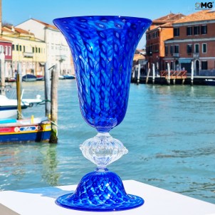 Coppa Giglio Reale - Blu - Vetro di Murano Originale OMG
