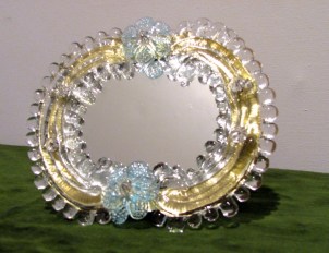 Fiore Re Riccardo - Specchio Veneziano da tavolo in vetro di Murano