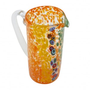 Carafe Arcobaleno - Orange - Verre de Murano authentique OMG