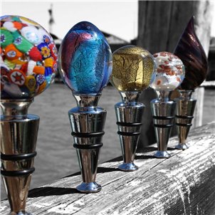 Bouchon de bouteille - Argent + BOÎTE - Boîte en verre de Murano d'origine