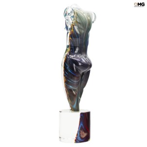 Nude Male Body - sculpture in chalcedony - Original Murano Glass OMG
