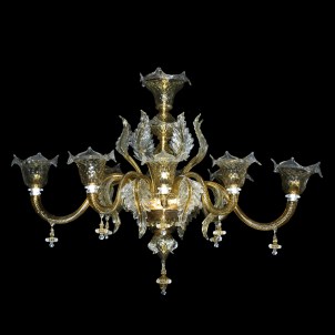 Venetian Chandelier Brera 8 lights  -  Original Murano Glass 