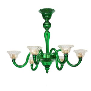 Venetian Chandelier Imperiale Firenze Gold - 6 Lights - Liberty  - Murano Glass