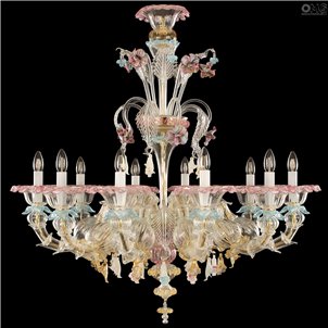 Venetian Chandelier Ninfa Violet - Murano Glass