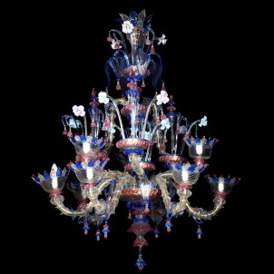 Venetian Chandelier - Rezzonico 6 + 3 lights - Original Murano Glass OMG