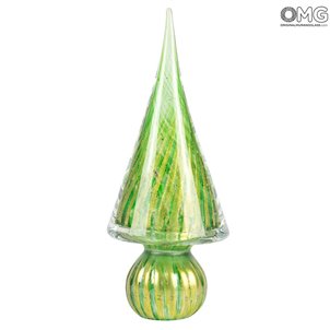 Christmas Tree - Green Glass and Filigree - Original Murano Glass OMG