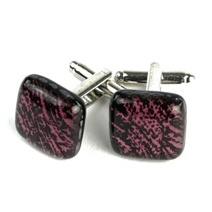 Boutons de manchette - Tigre violet - Verre de Murano original OMG