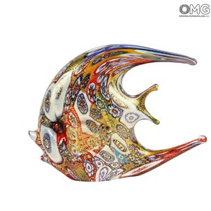 Figurine de poisson - Murrine Millelfiori et or - Verre de Murano authentique