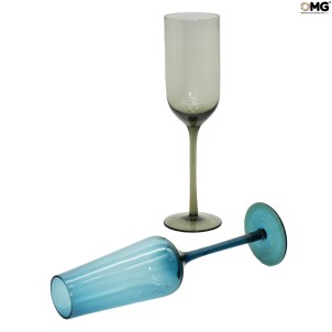 Bauhaus -  Set of 6 pieces colored - Original Murano Glass OMG