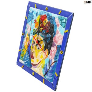 Frida - Hommage à Frida Kahlo - Petite horloge murale - Verre de Murano original, oh mon Dieu