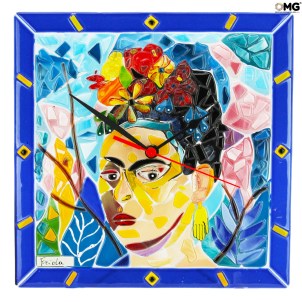 Frida - Hommage à Frida Kahlo - Petite horloge murale - Verre de Murano original, oh mon Dieu
