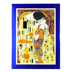 Le Baiser - Hommage à Klimt sur toile - Peinture sur verre