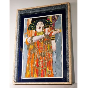 Igea - Hommage à Klimt sur toile - Verre de Murano original OMG
