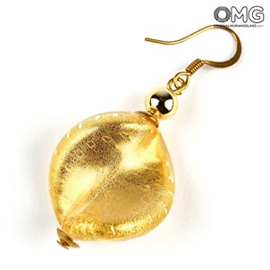 Orecchini Pietre di Lago - con Oro - Vetro di Murano Originale OMG