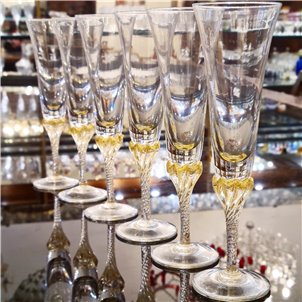 Champagne Wine Prosecco Flute Set of 6 glasses