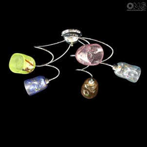 Italie iTaly - Plafonnier à 5 lumières - Verre de Murano - Différentes couleurs