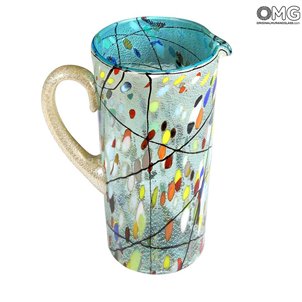 Caraffa Policroma Argento - Kandinsky - Vetro di Murano Originale OMG