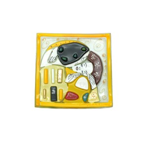 L'assiette « Le baiser » - Hommage à Klimt - Carrée