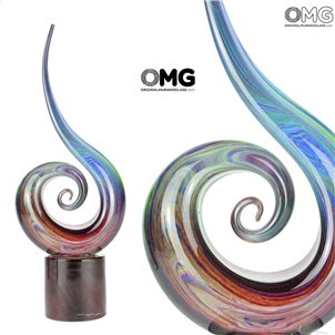 Love Wave - Sculpture in chalcedony - Original Murano Glass Omg