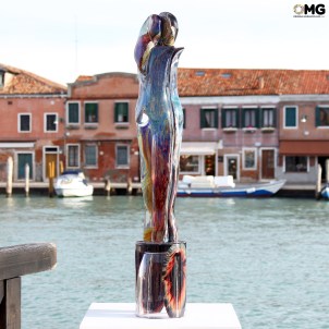 Les Amoureux - sculpture en calcédoine - Verre de Murano original Omg