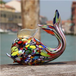 Whale Figurine - Murano glass Handmade