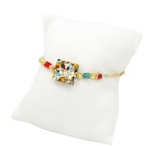 Bracelet Emily - Multicolor and Gold - Original Murano Glass OMG
