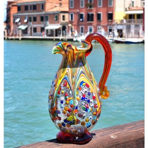 Carafe - Armonia - Verre de Murano, murrine et argent