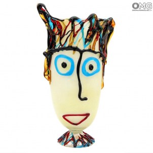 Vaso Musana Bianco - Hommage à Picasso - Verre de Murano original OMG