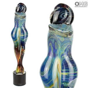 Sculpture « Les Amoureux » - verre de calcédoine - Verre de Murano original OMG