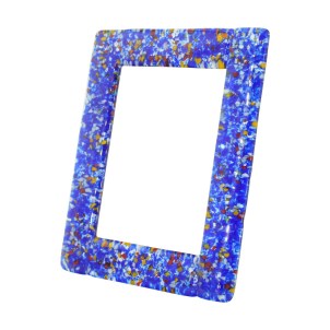 Cadre photo « Fantasia » bleu - verre coulé
