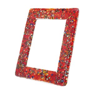 Cadre photo « Fantasia » rouge - verre coulé