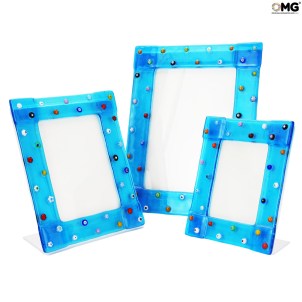 Cadre photo Murrina - Bleu clair et murrine