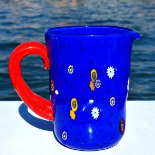 Caraffa Blu + Murrine - Vetro di Murano Originale OMG