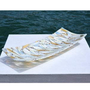 Assiette Nuance Longue - Blanche - Verre de Murano original OMG