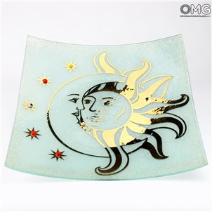 Poche vide - Soleil et Lune Blanc - Verre de Murano original OMG