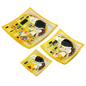 L'assiette « Le Baiser » - Hommage à Klimt - Carrée