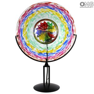 Disco decorativo - Lampada da Tavolo - Rainbow - Vetro di Murano Originale OMG