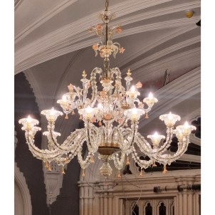 Luxury Venetian Chandelier Rezzonico with Gold details  - Original Murano Glass OMG