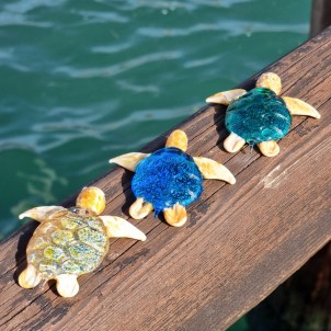 Lot de 3 tortues de mer - Verre de Murano original OMG