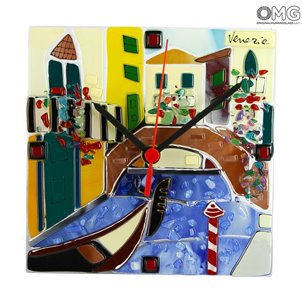 Table Clock Venetian View - Original Murano Glass OMG