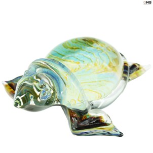 Tortoise - Sculpture in chalcedony Turtle - Original Murano Glass OMG
