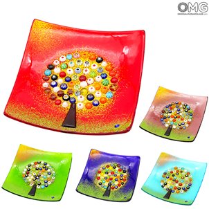 L'Arbre de vie - Assiette « Empty pocket » - Verre de Murano millefiori original 