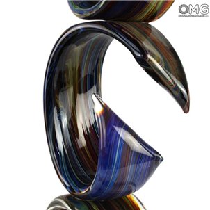 Triple Ruban - Sculpture en calcédoine - Verre de Murano original OMG