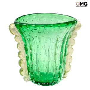 Vaso Vulcano Verde - Disponibile in tre dimensioni -Vetro di Murano Originale OMG