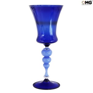 Venetian Goblet -  Blue Flute - Original Murano Glass OMG
