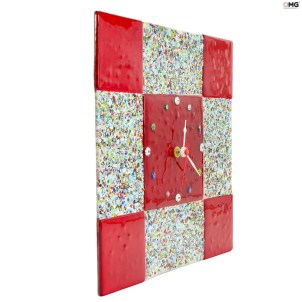 Rouge - Wall Clock - Murrina Red - Big- Original Murano Glass OMG
