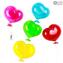 Small 5 Heart Glass Balloons - to hang - Original Murano Glass OMG