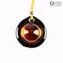 Necklace - orange circular submerged glass - Original Murano Glass OMG