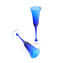 Verre à pied bleu de Murano - Lot de 2 flûtes classiques 