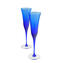 Verre à pied bleu de Murano - Lot de 2 flûtes classiques 